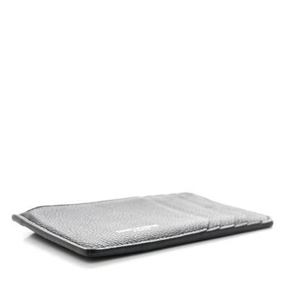 Saint Laurent Grained Calfskin 5 Fragments Zip Pouch Card Holder Black 3 of 9