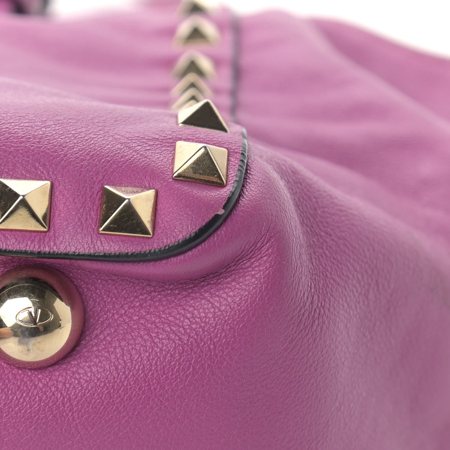 Vitello Small Rockstud Tote Purple Violet
