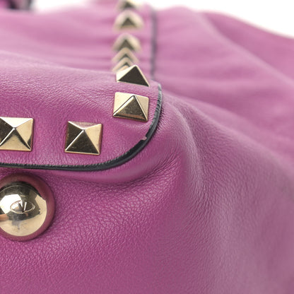 Valentino Garavani Vitello Small Rockstud Tote Purple Violet 14 of 16