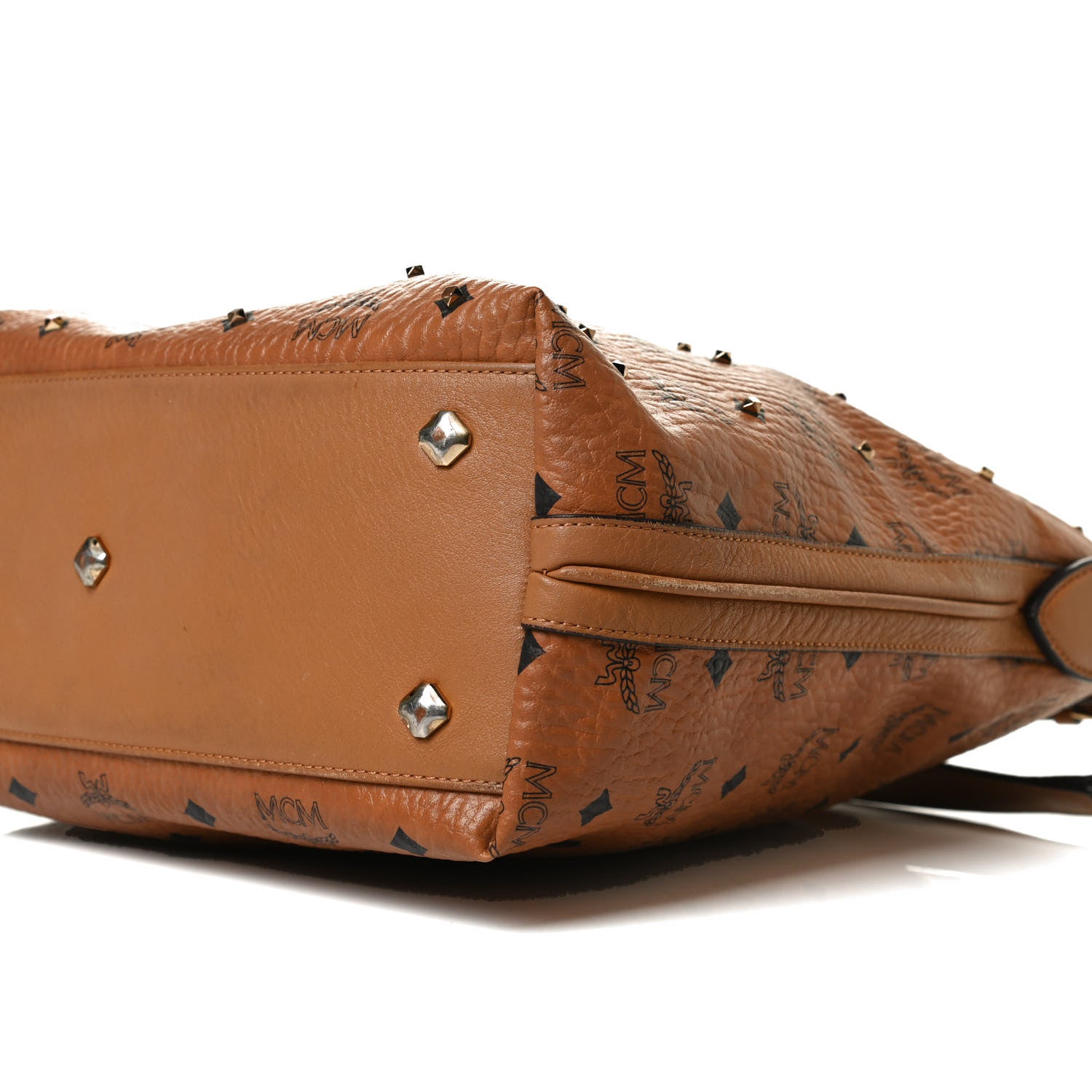 MCM Visetos Studded Hobo Cognac 11 of 15
