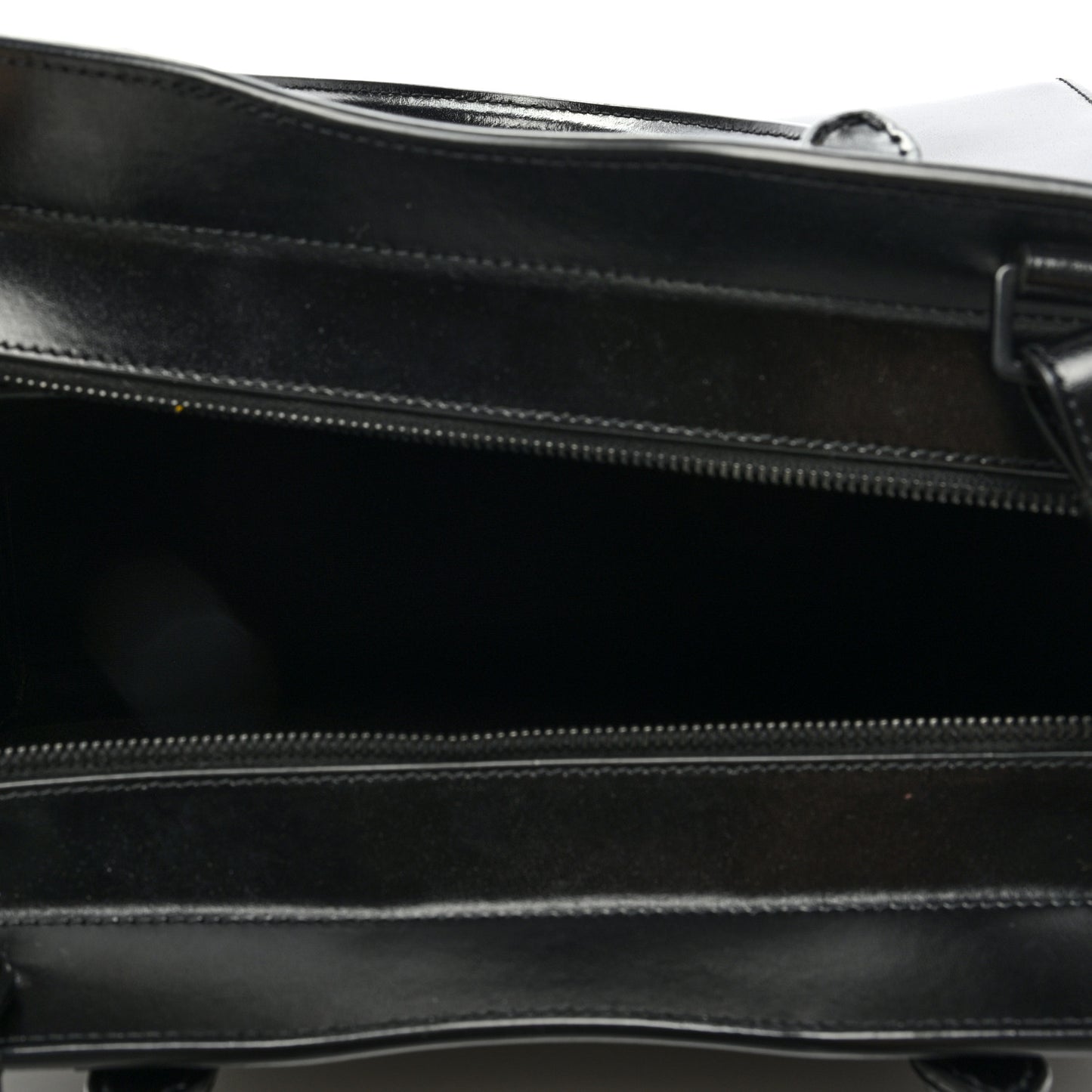 Shiny Calfskin Medium Uptown Tote Black