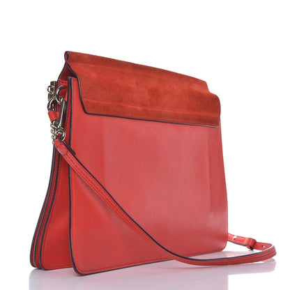 Chloe Calfskin Suede Medium Faye Shoulder Bag Sepia Red 3 of 9
