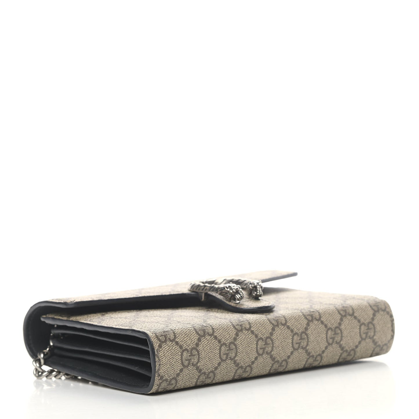 GG Supreme Monogram Mini Dionysus Chain Wallet Beige Black