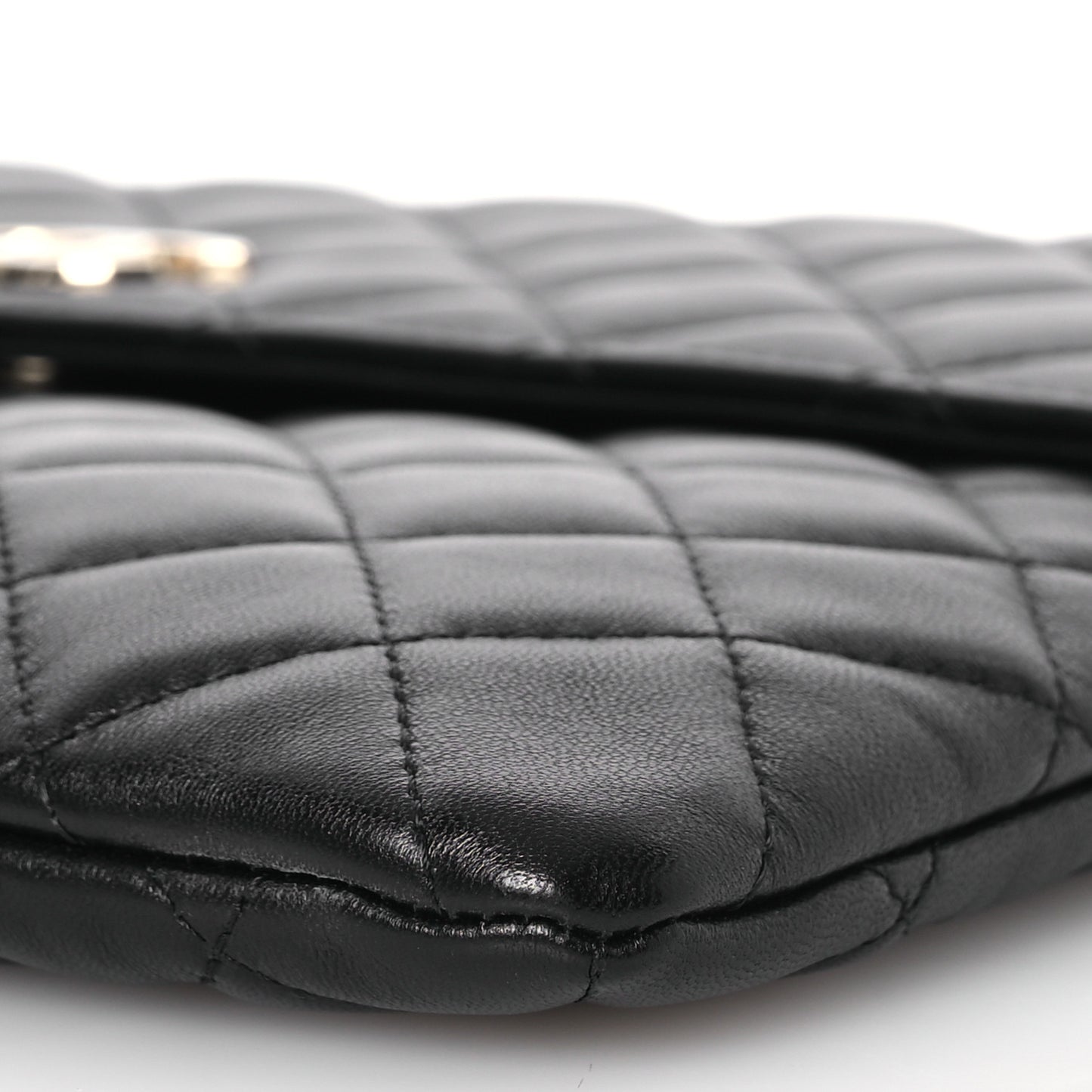Quilted Flap Clutch Black