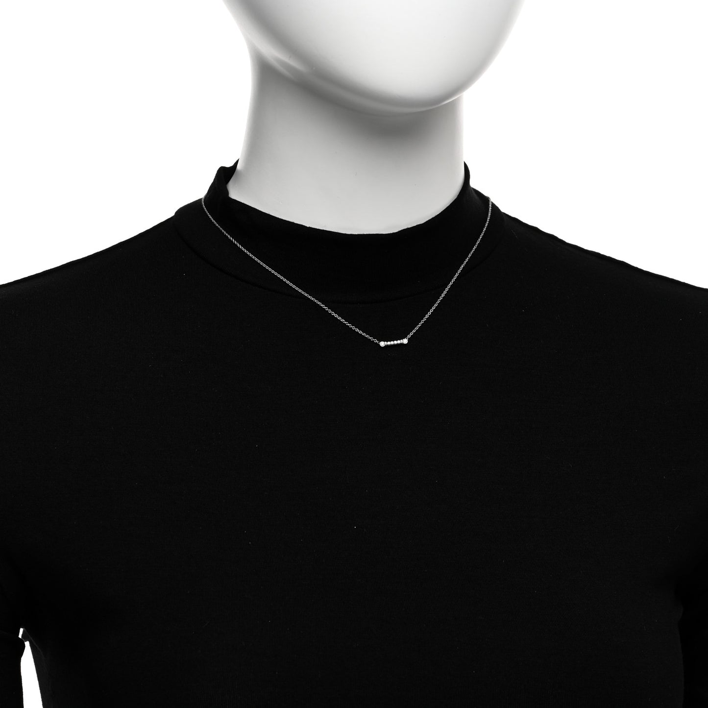 Platinum Diamond Fleur de Lis Key Bar Pendant Necklace