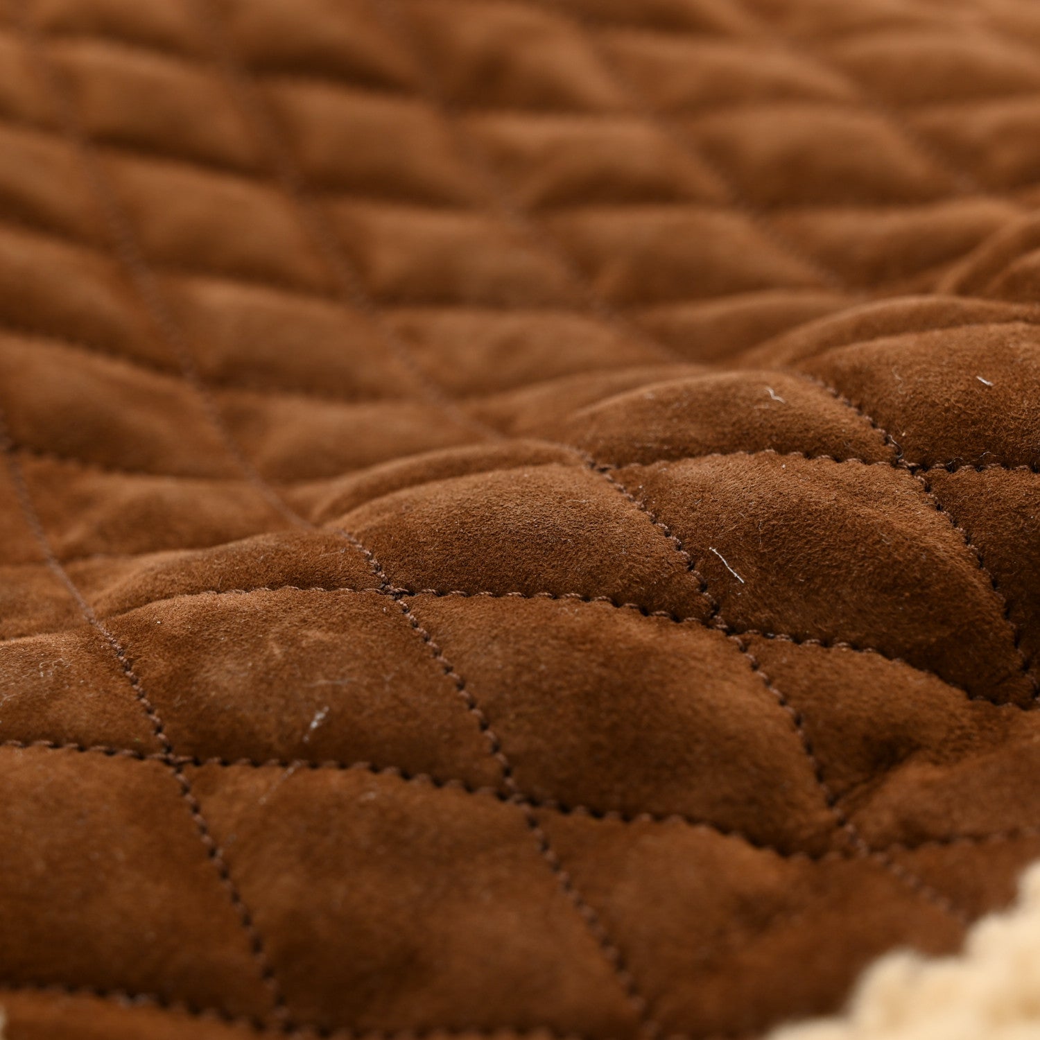Saint Laurent Suede Shearling Quilted Le Pochon Natural Tan 12 of 12