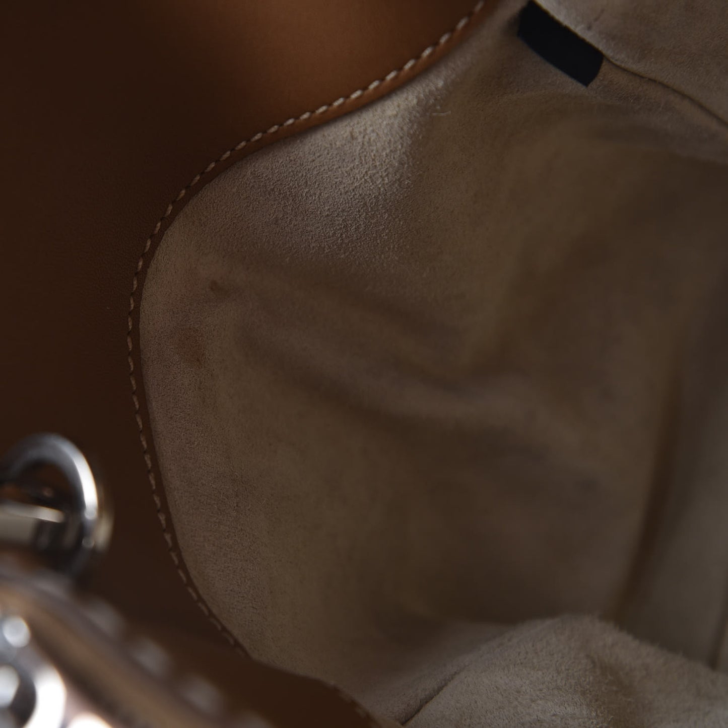 City Calf Small Hand Stitched Galleria Double Zip Tote Caramel
