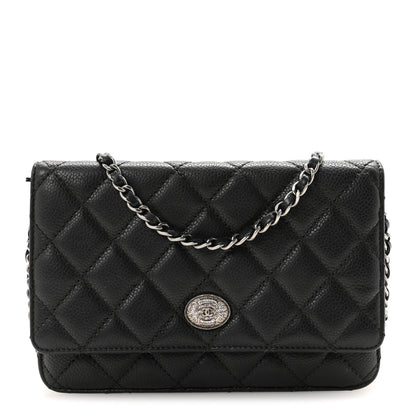 Chanel Caviar Quilted Paris Dallas Wallet on Chain WOC Black 1 of 11
