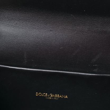 Dolce & Gabbana DOLCE &amp; GABBANA Jacquard Leopard Print Smooth Calfskin Medium Devotion Crossbody Bag Black 9 of 9