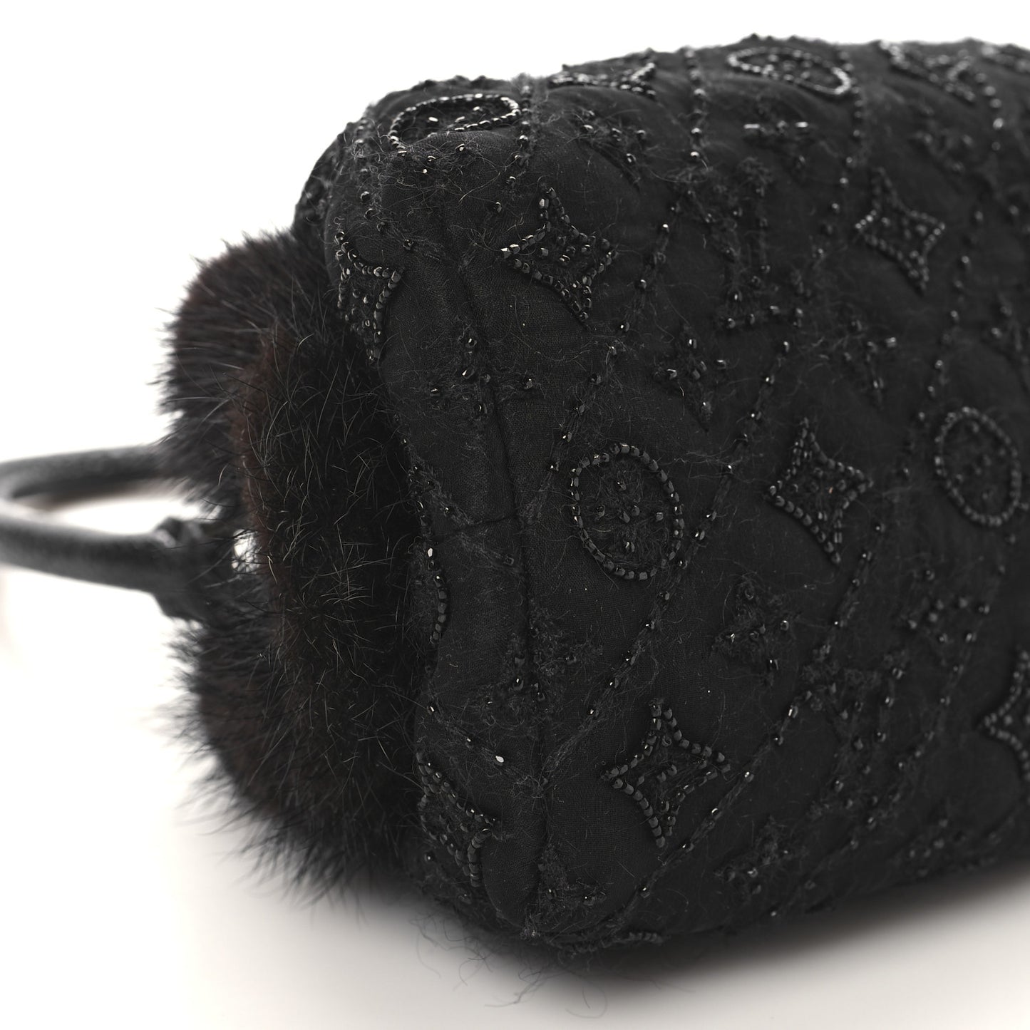 Mousseline Mink Lizard Beaded Demi Lune MM Black