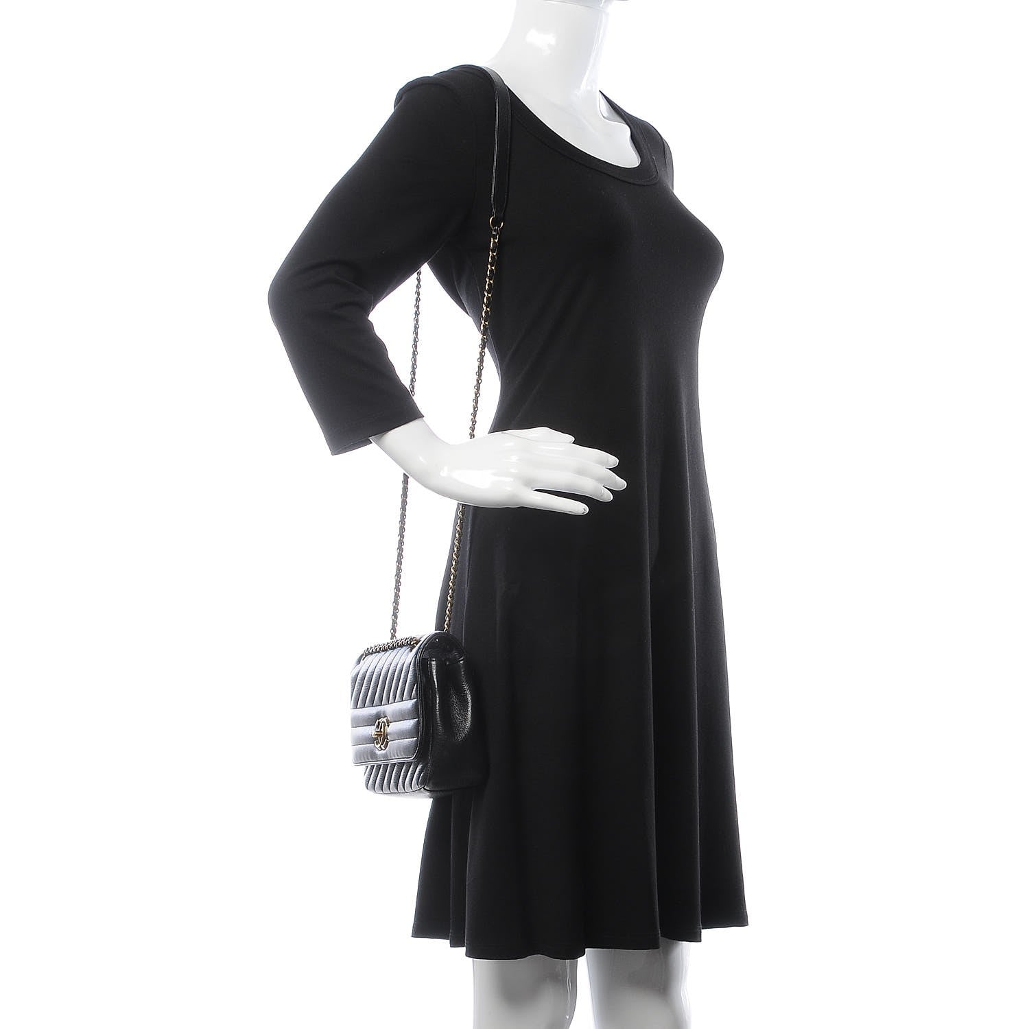 Chanel Shiny Goatskin Diagonal Quilted Small Flap Black 2 of 13