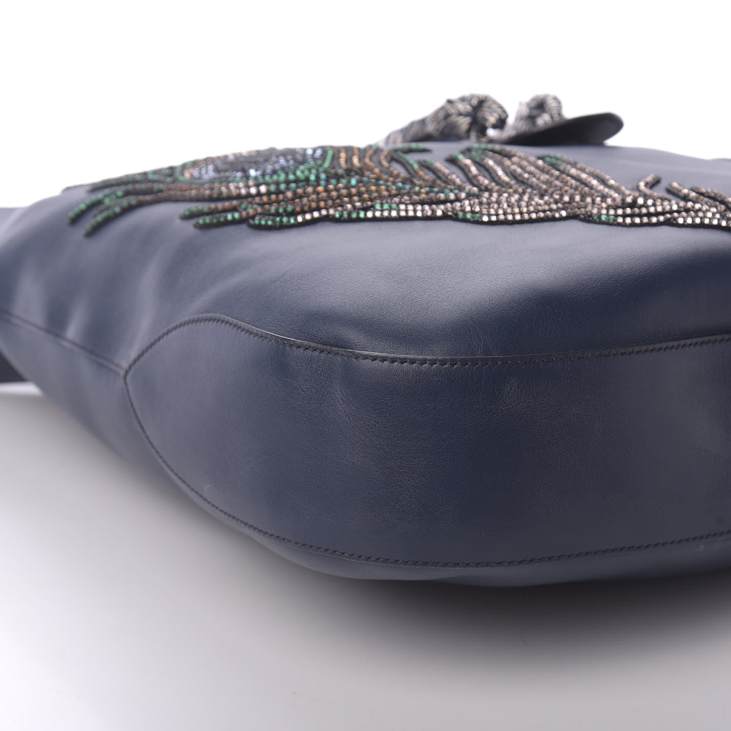 Gucci Calfskin Sequin Embroidered Extra Large Dionysus Hobo Dark Blue 6 of 10