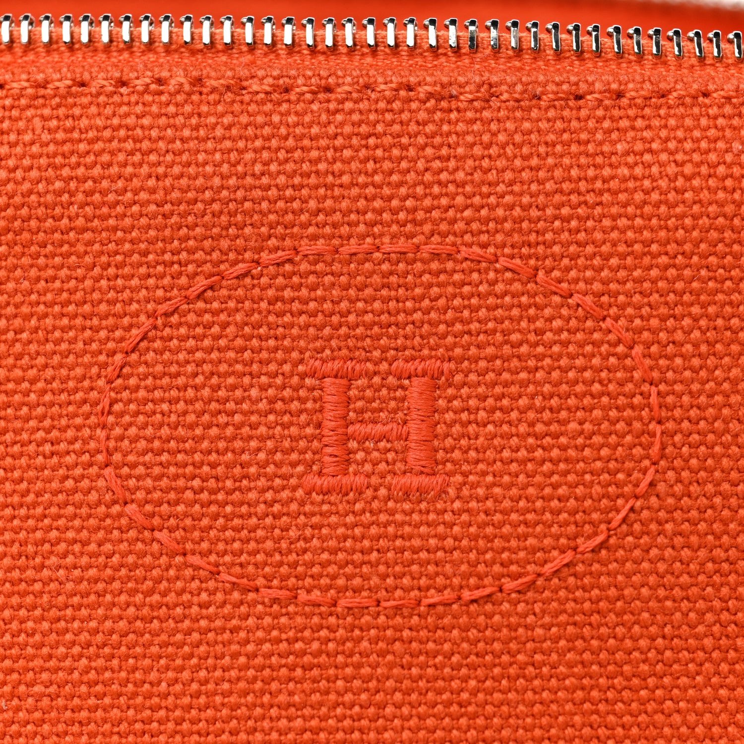 Hermes Cotton Canvas Mini Bolide Travel Cosmetic Pouch Feu 7 of 9