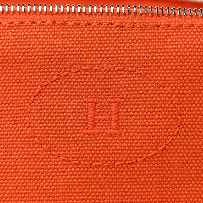 Hermes Cotton Canvas Mini Bolide Travel Cosmetic Pouch Feu 7 of 9