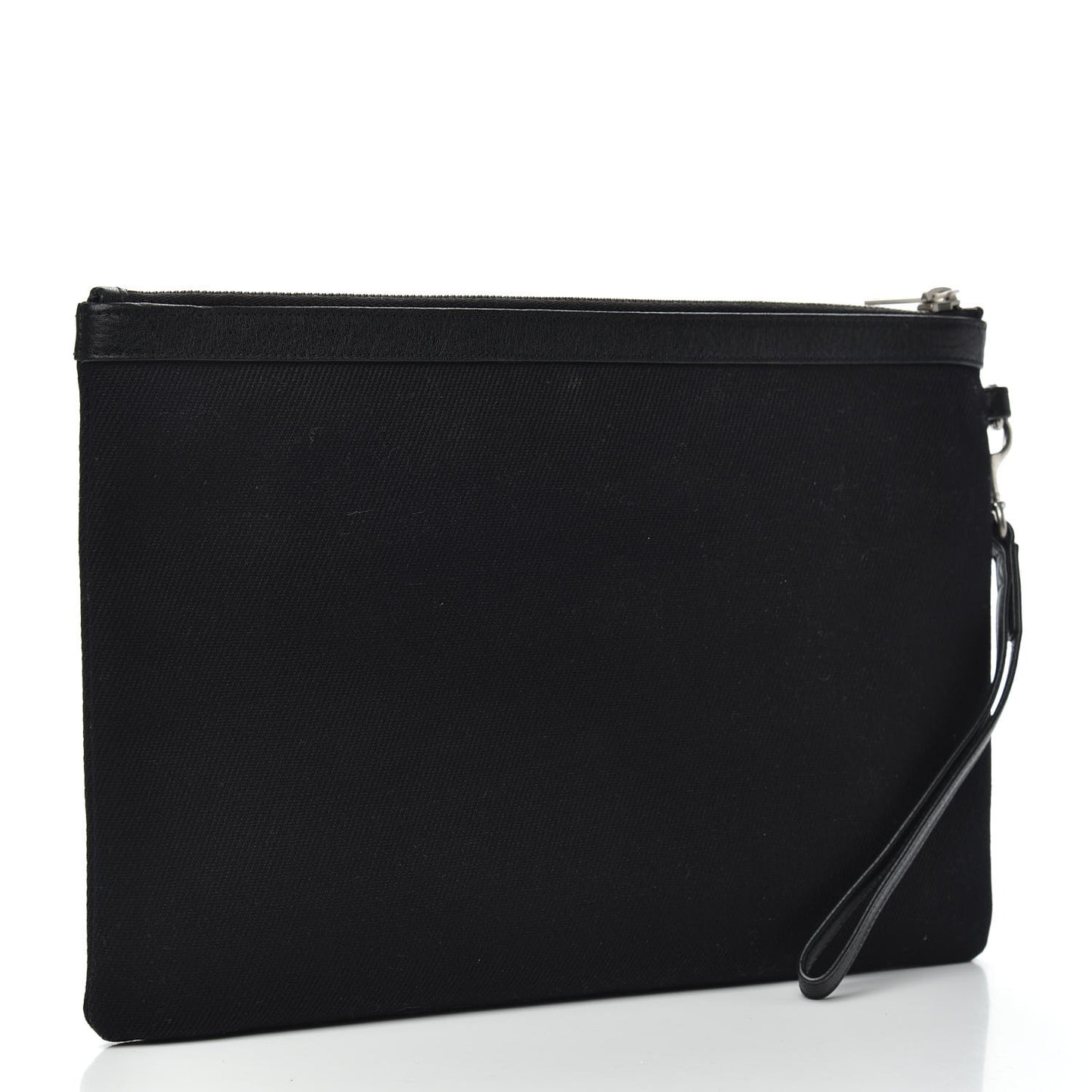 Linen Canvas Rive Gouche Zipped Pouch Black