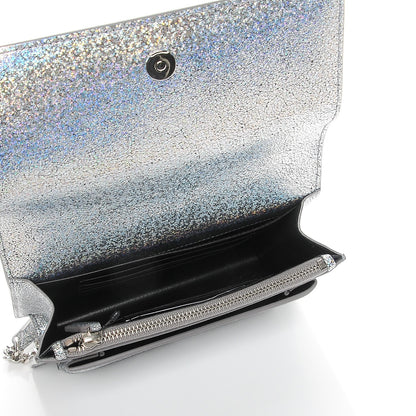 Saint Laurent Metallic Crackled Calfskin Monogram Sunset Chain Wallet Star Light 5 of 8