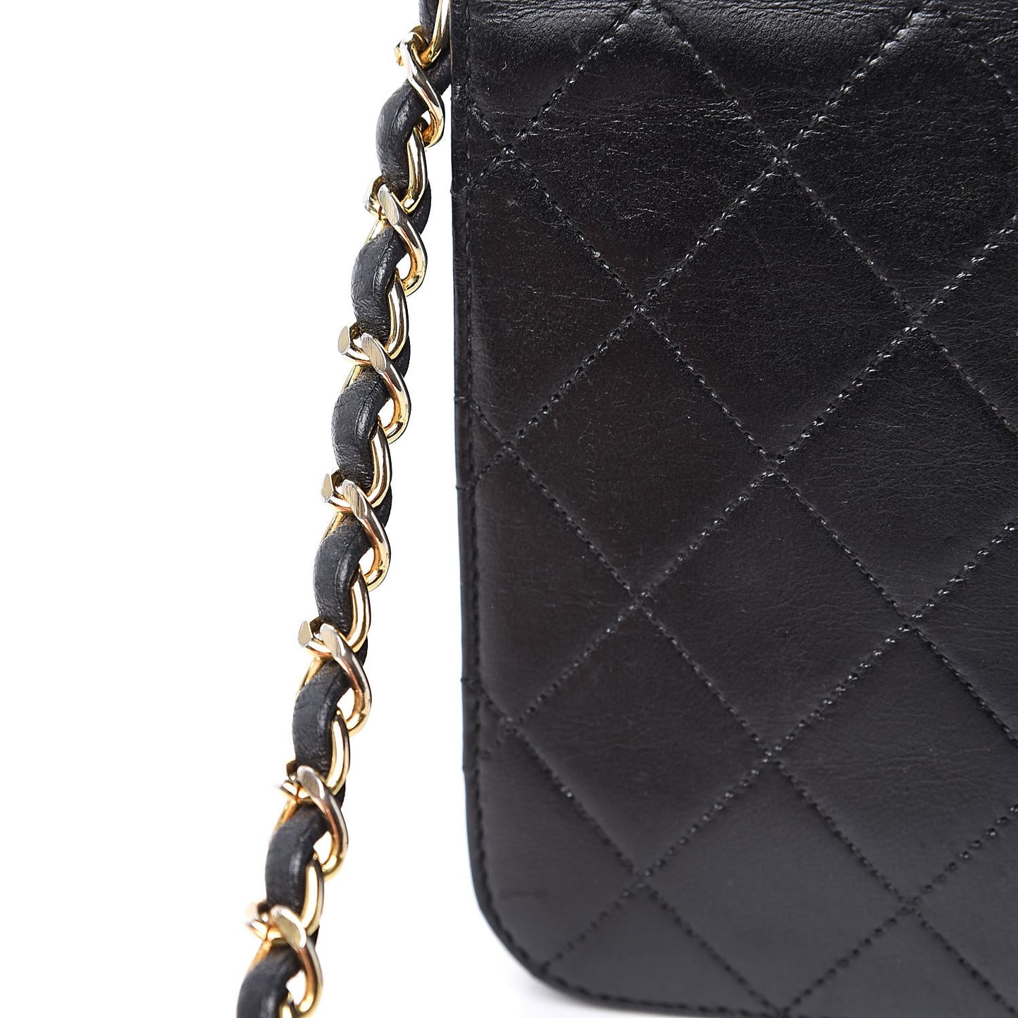 Lambskin Quilted Small Single Flap Black