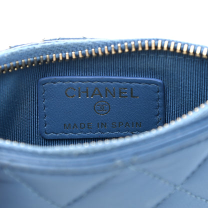 Chanel Lambskin Quilted Flap Zip Card Holder Blue 6 of 11