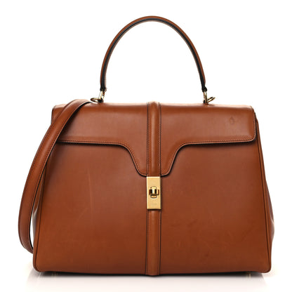 Celine Satinated Calfskin Medium 16 Top Handle Bag Tan 1 of 15