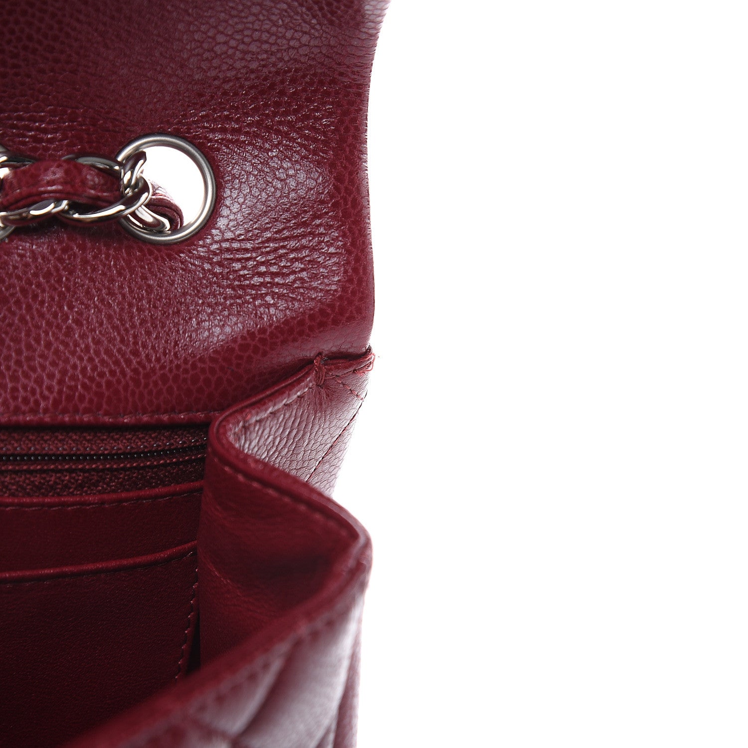 Chanel Caviar Quilted Jumbo Single Flap Dark Red 14 of 15