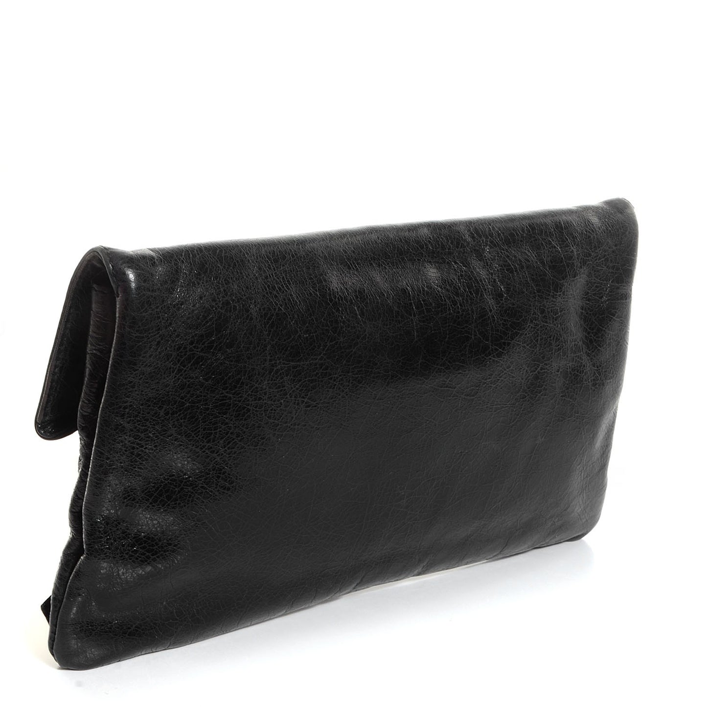 Agneau Giant 21 Gold Hardware Envelope Clutch Black