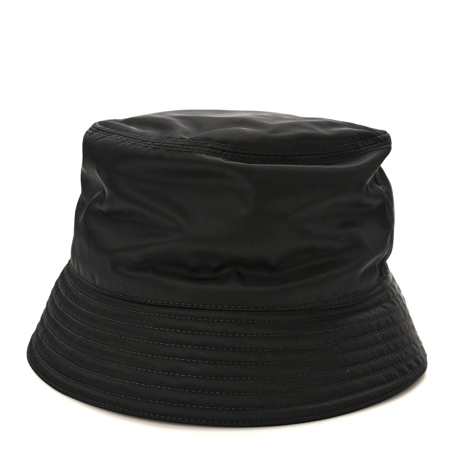 Prada Re-Nylon Metal Triangle Logo Mens Bucket Hat XXL Black 6 of 9