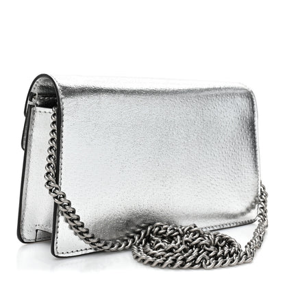 Gucci Metallic Calfskin Super Mini Dionysus Shoulder Bag Silver 3 of 10