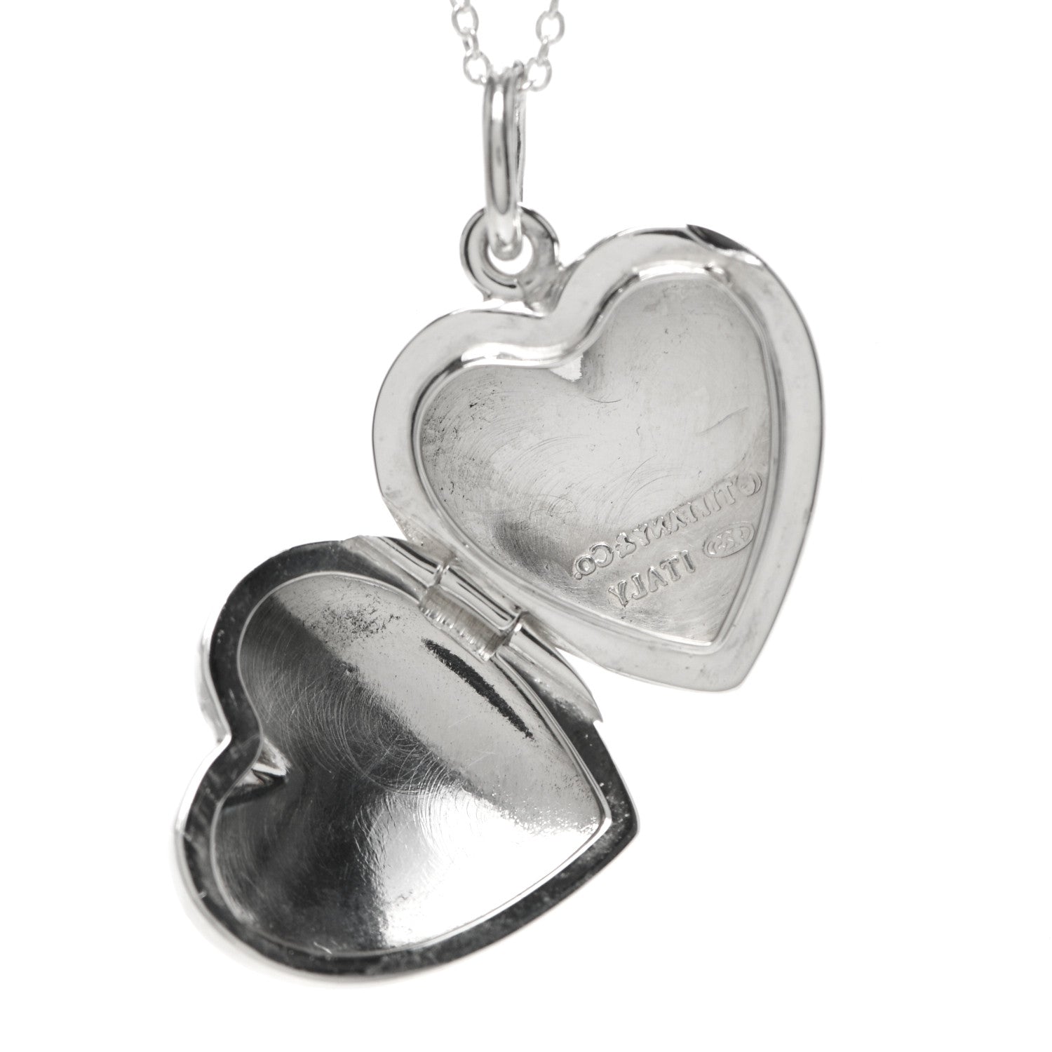 Tiffany Sterling Silver Heart Locket Pendant Necklace 6 of 6