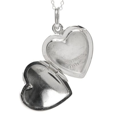 Tiffany Sterling Silver Heart Locket Pendant Necklace 6 of 6