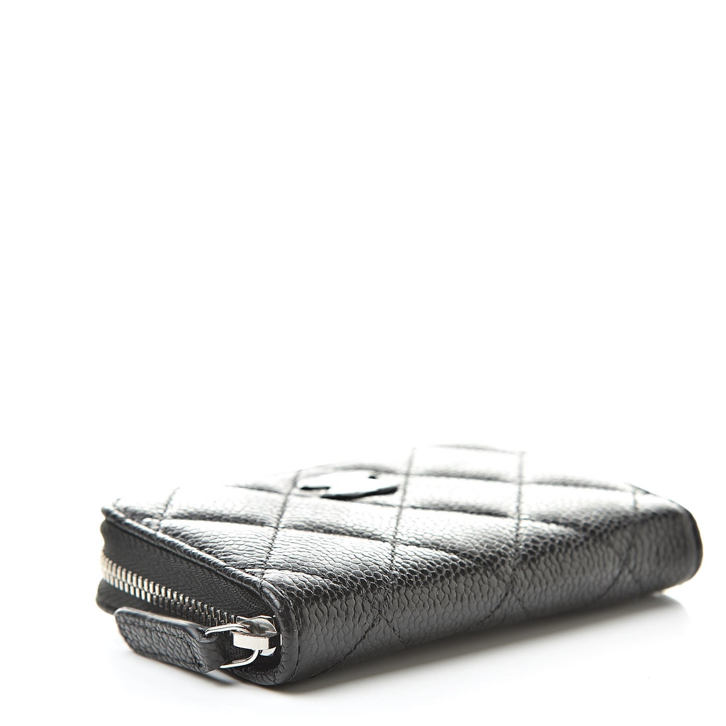Caviar Quilted Incognito Zip Coin Purse Black