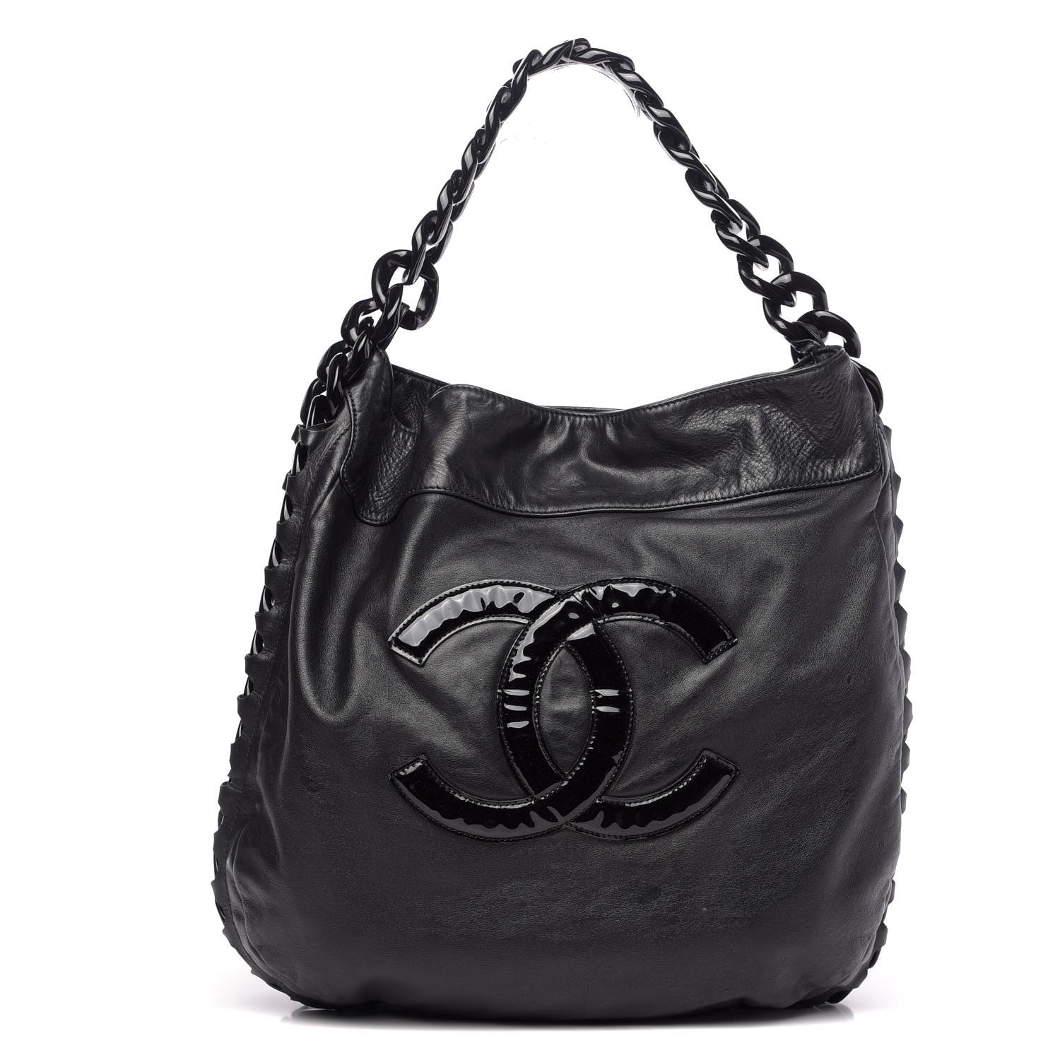 Chanel Calfskin Modern Chain Rhodoid Hobo Black 1 of 13