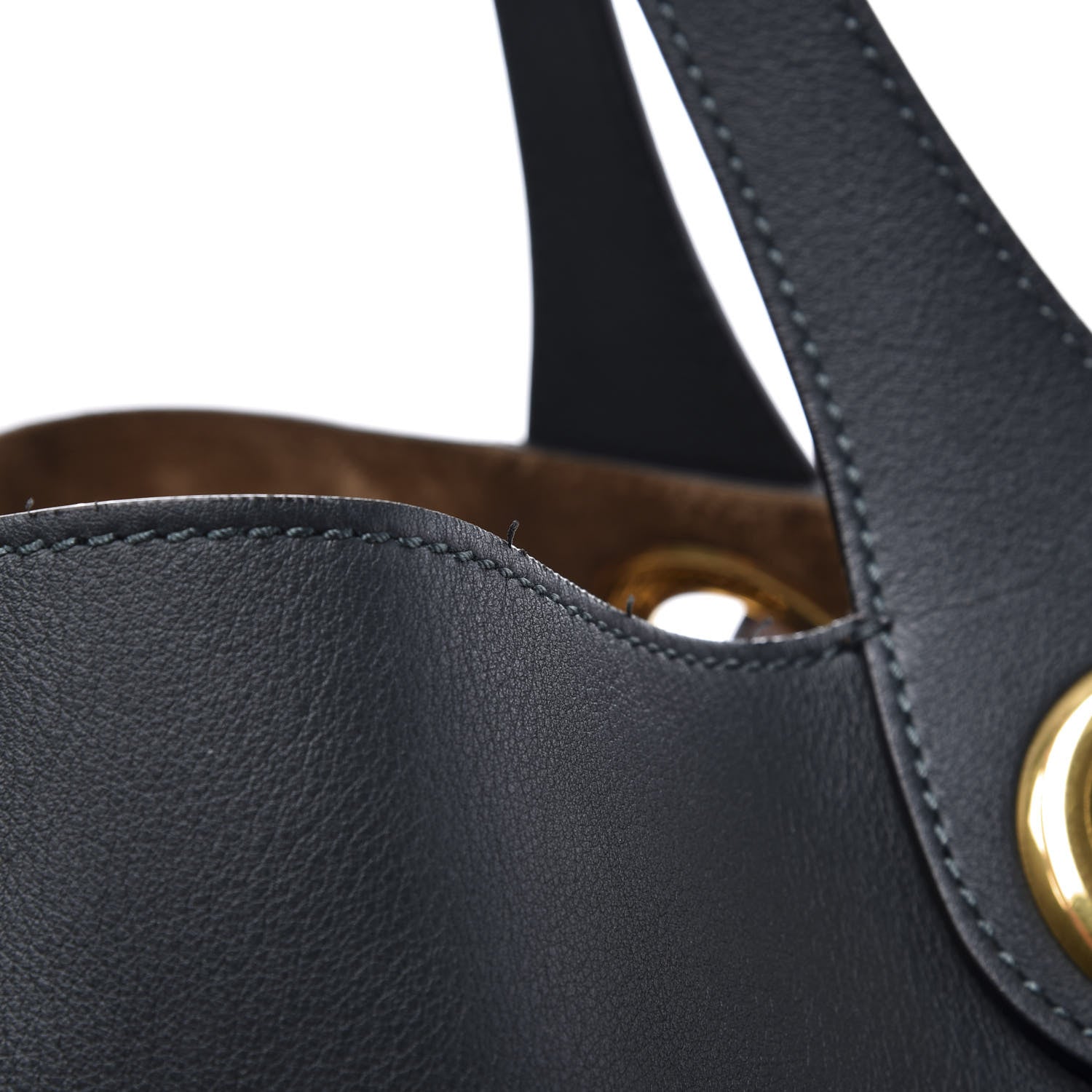 Burberry Calfskin Grommet Detail Tote Dark Emerald 13 of 14