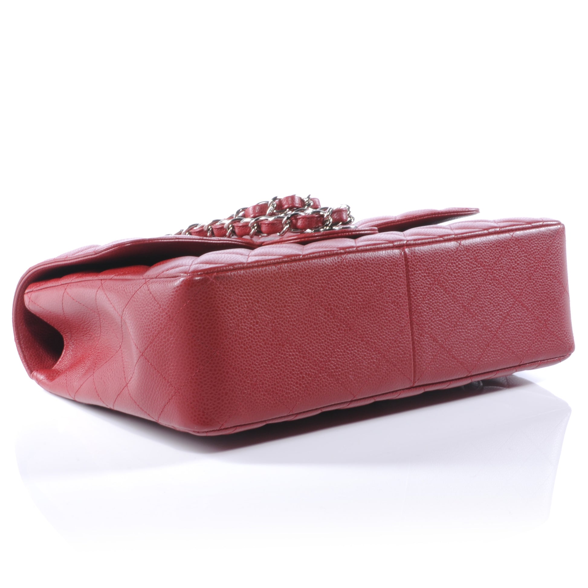 Chanel Caviar Jumbo Single Flap Red 4 of 8