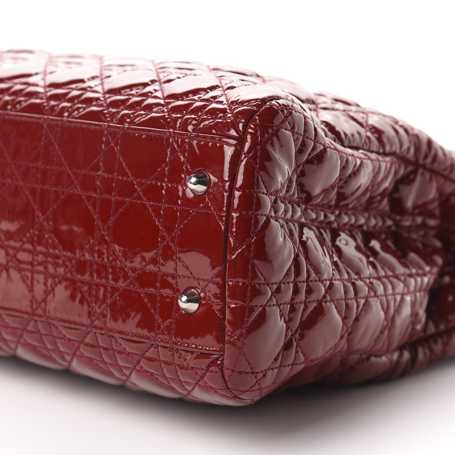 Christian Dior Patent Cannage Large Dior Soft Shopping Tote Red 7 of 10