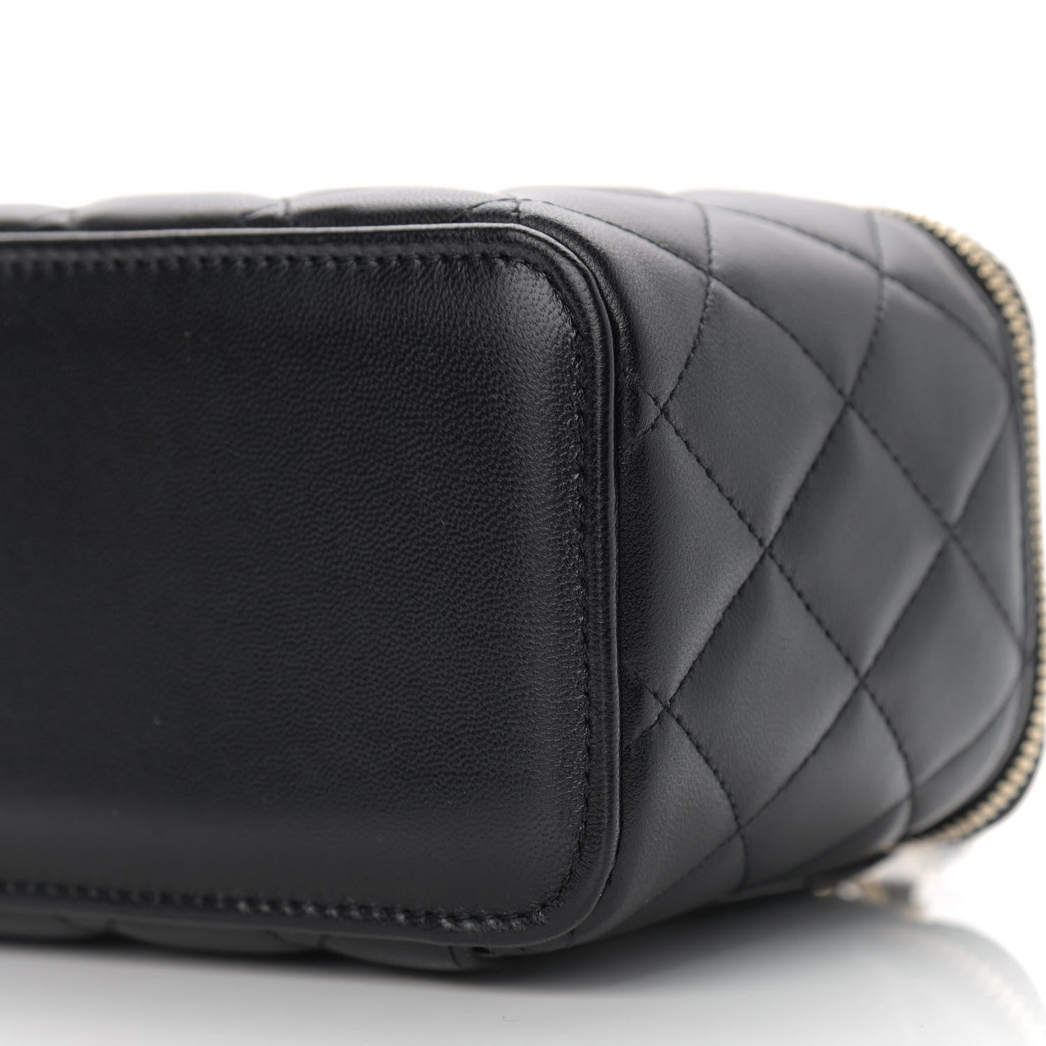 Chanel Lambskin Quilted Small Top Handle Vanity Case With Chain Black 11 of 14