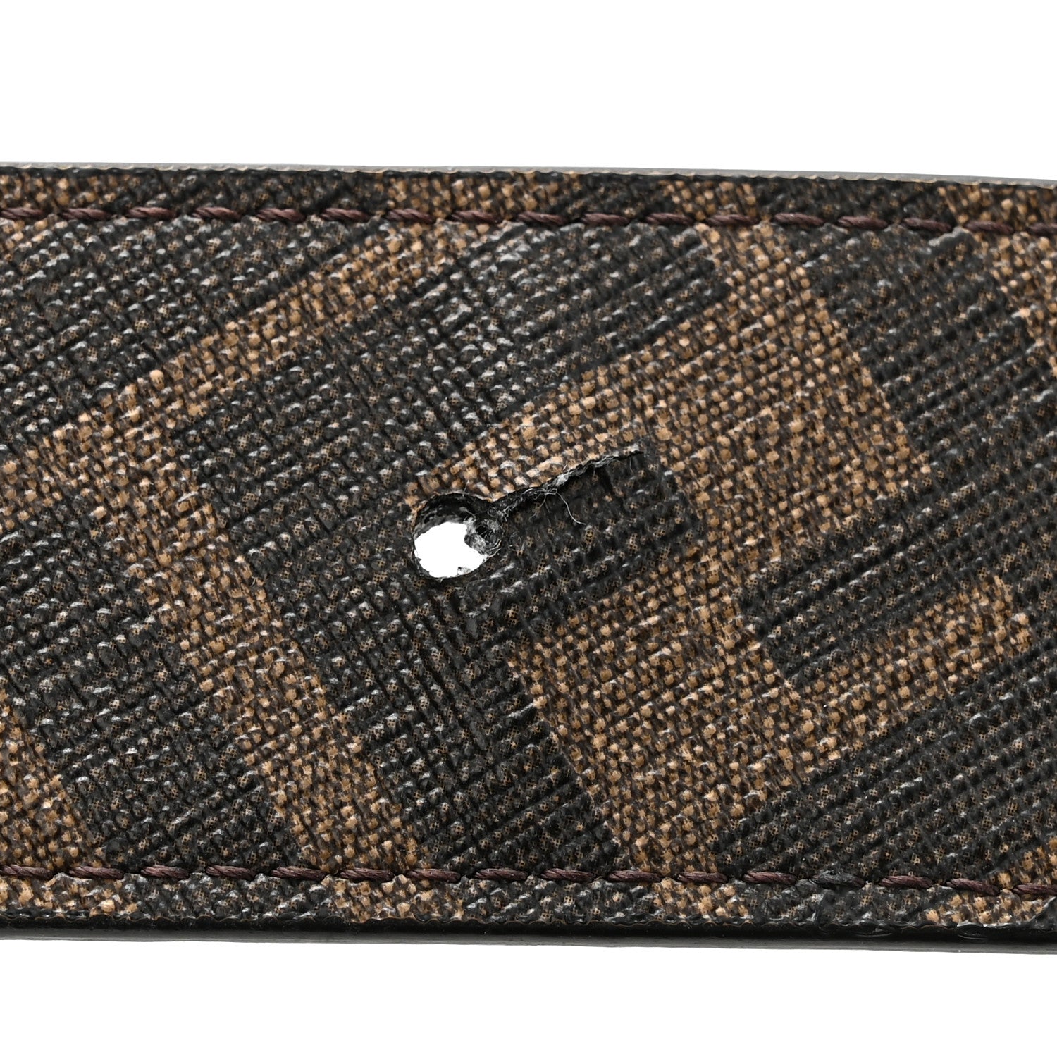 Fendi Cuoio Romano Glazed Fabric Enamel FF 1974 Reversible Belt 100 40 Black 9 of 9