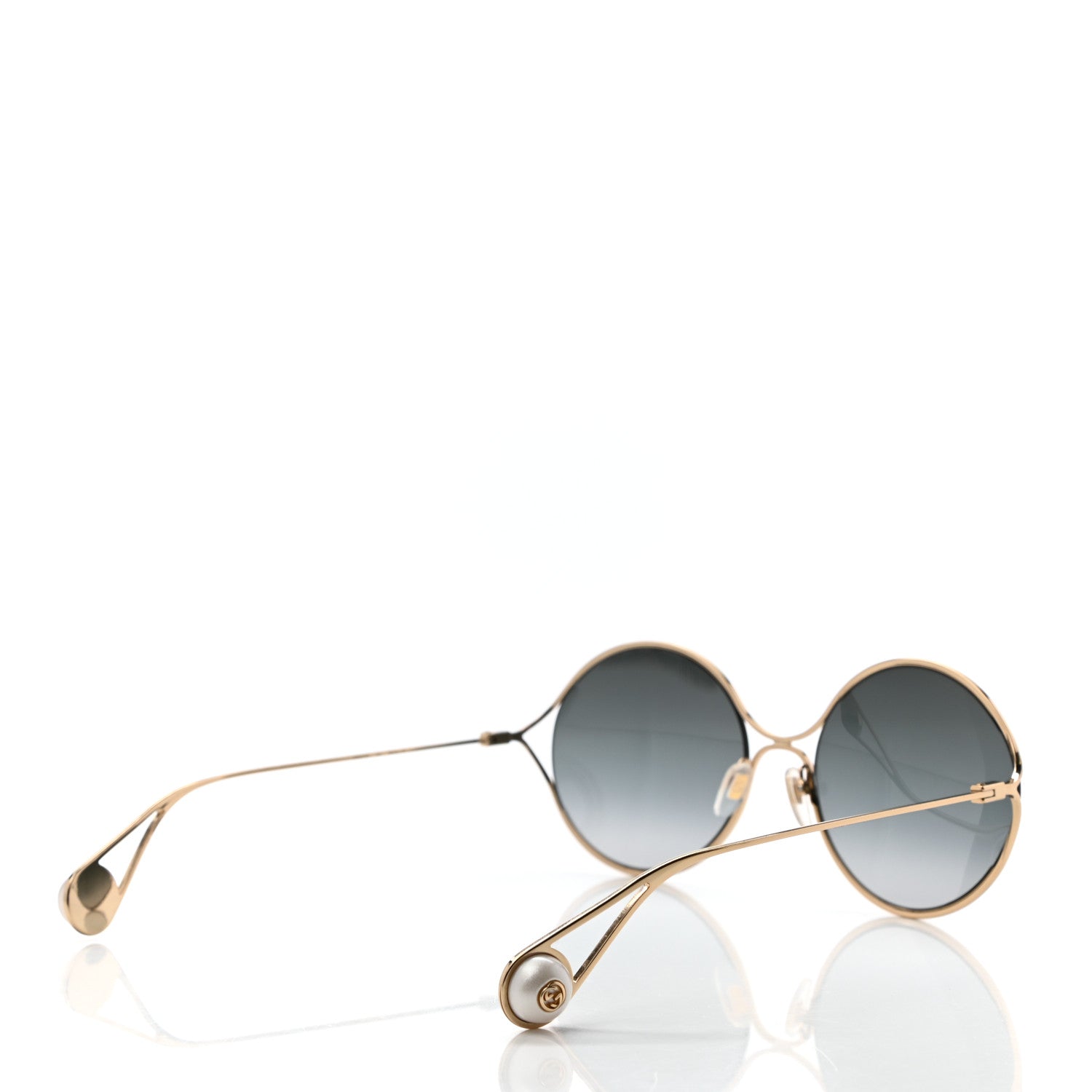 Gucci Round Pearl Tip Sunglasses GG0253S Gold 4 of 7