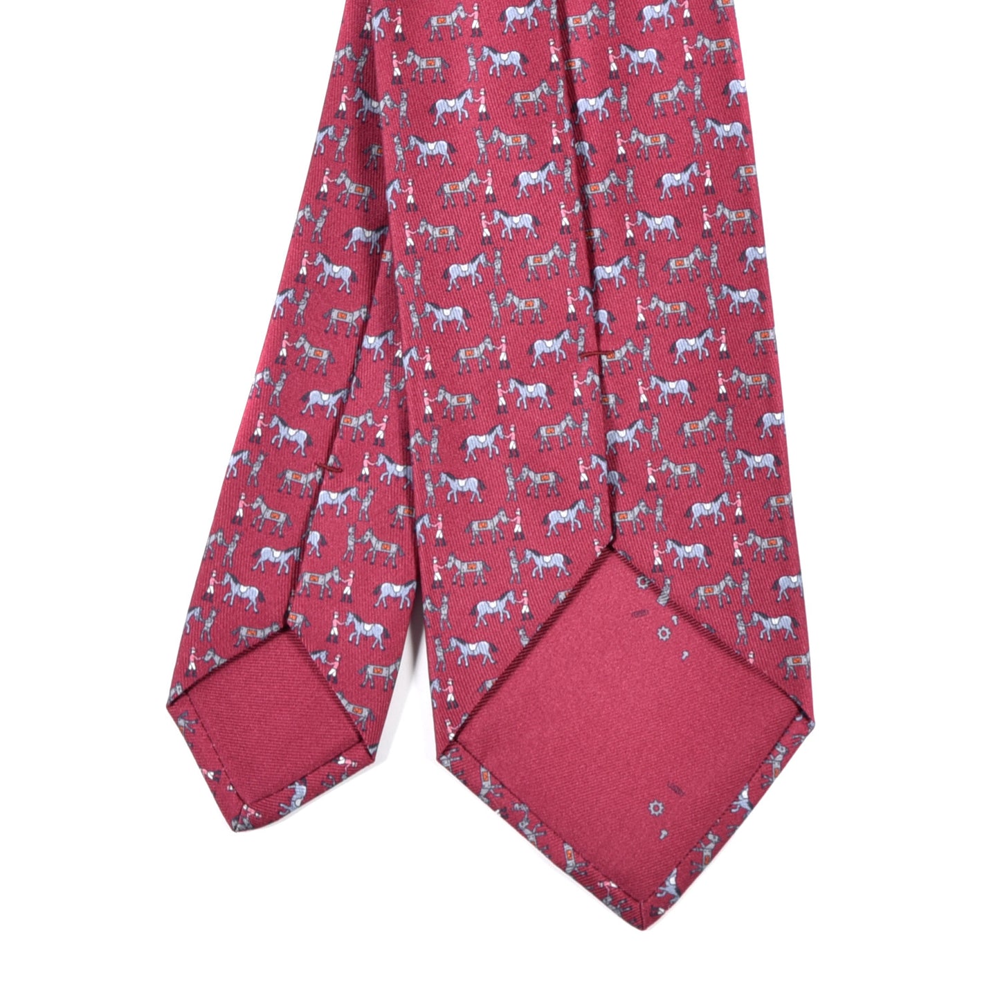 Silk Mens Horse Robot Neck Tie Lie De Vin Blue Gris