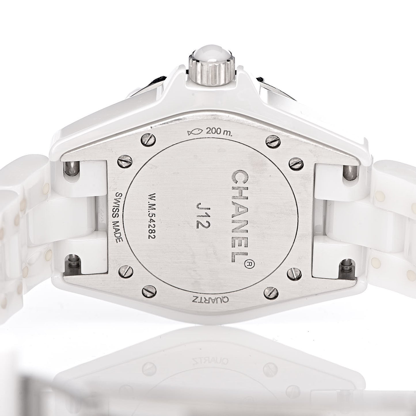 Stainless Steel Ceramic Diamond 33mm J12 Quartz Watch White