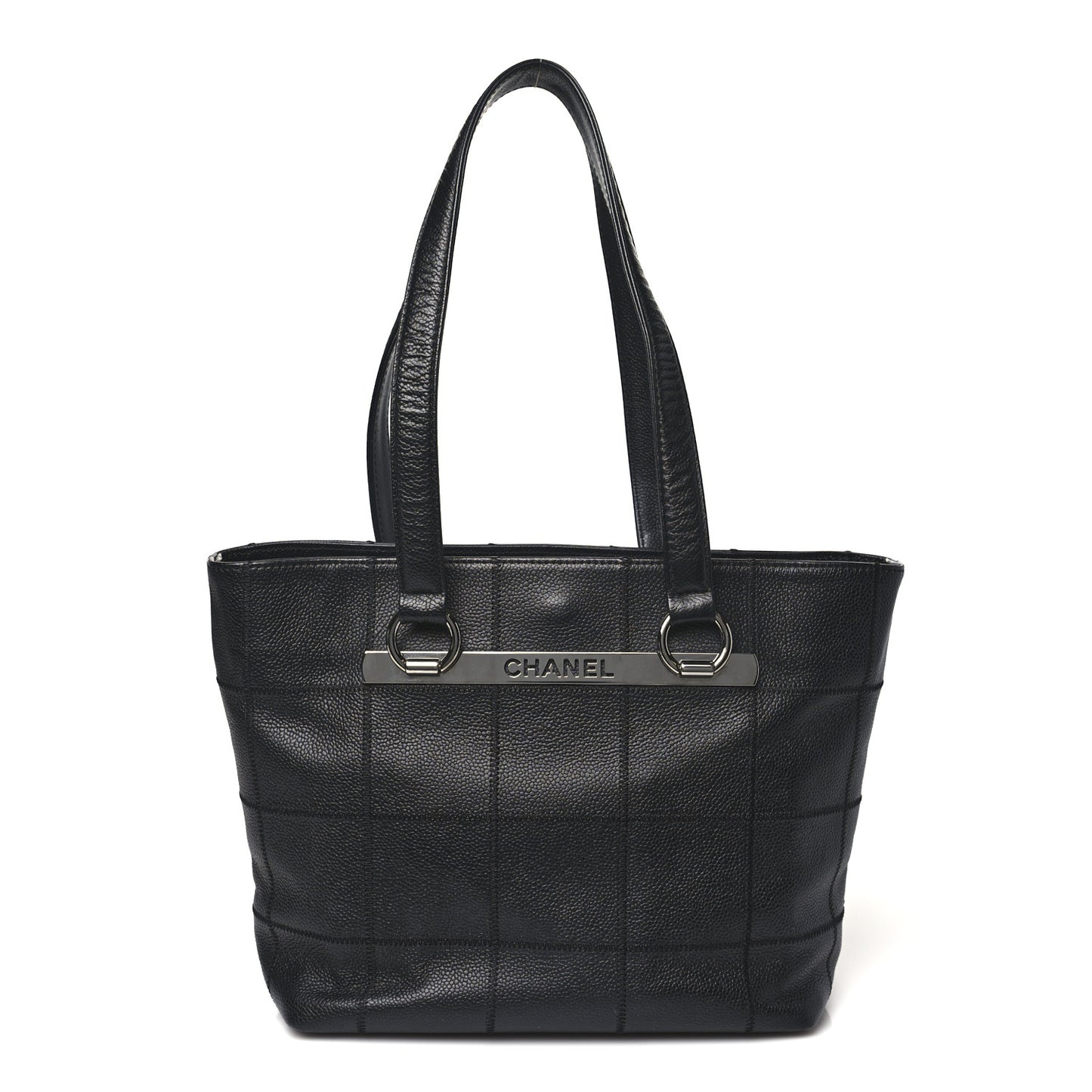 Caviar Square Stitched Tote Black