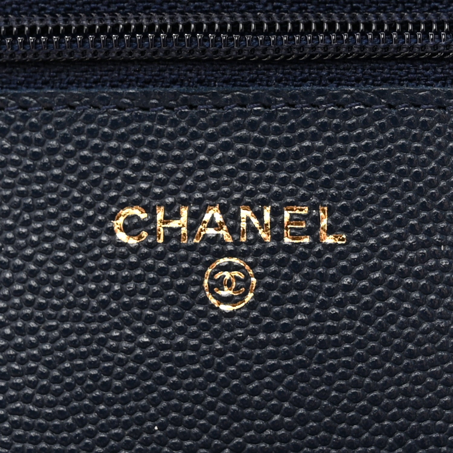 Chanel Caviar Quilted Wallet on Chain WOC Navy Blue 6 of 11