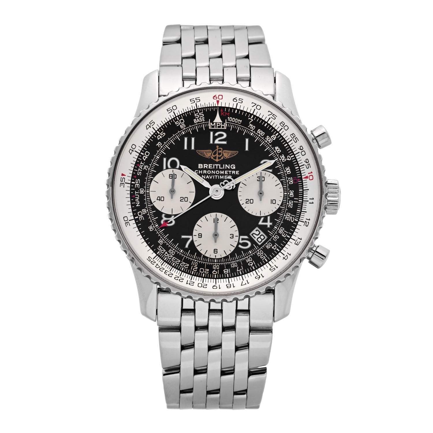 Breitling Stainless Steel 42mm Navitimer Chronograph Automatic Watch Black A23322 1 of 5