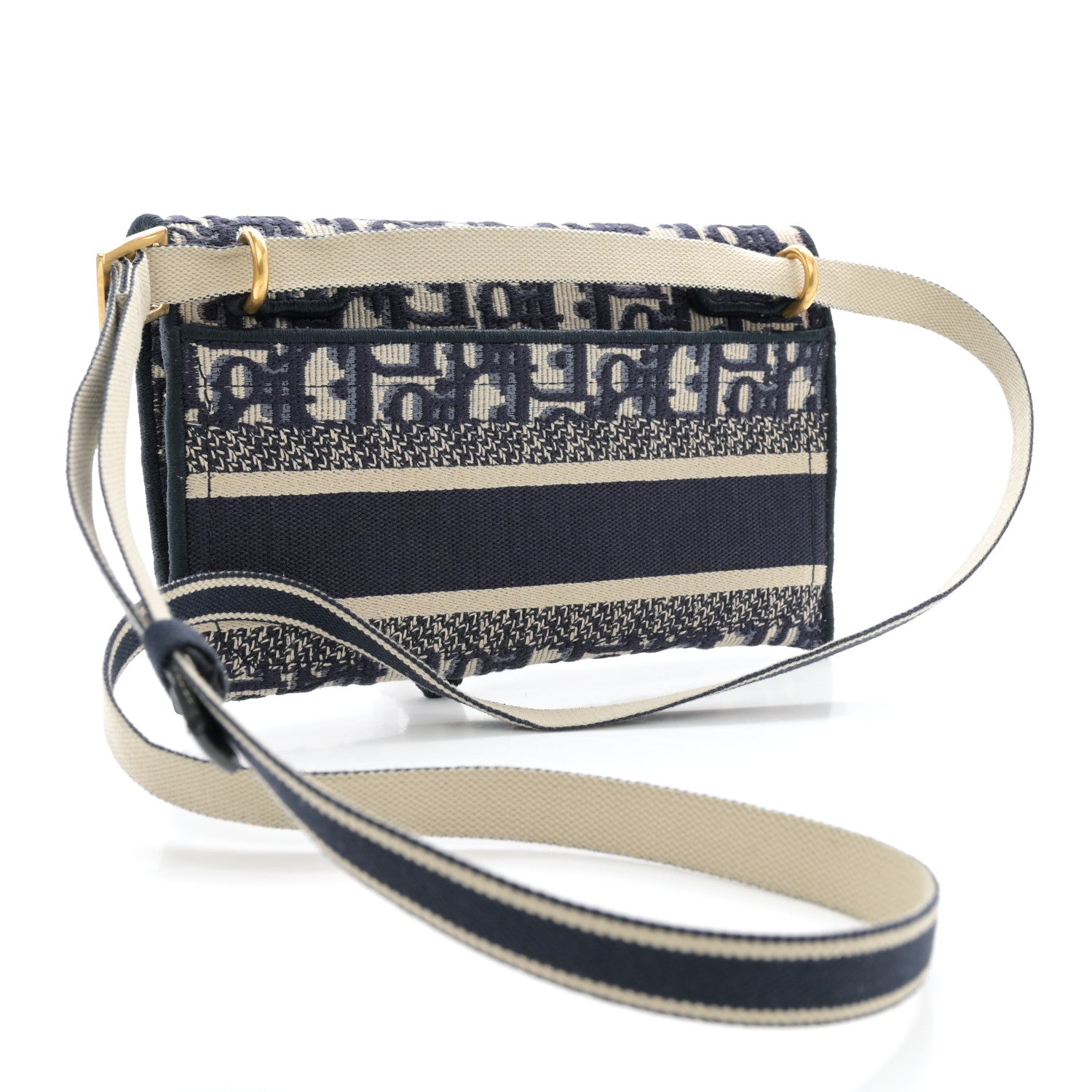 Christian Dior Oblique Slim Saddle Pouch Blue 3 of 13