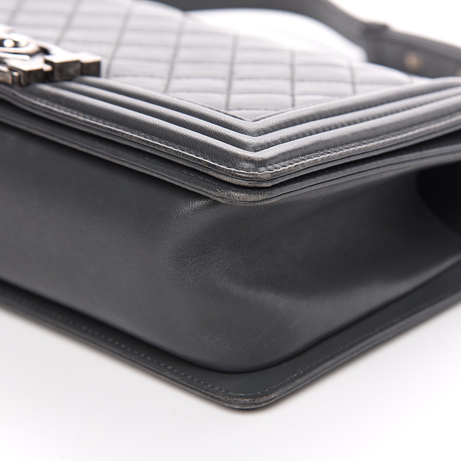 Chanel Lambskin Quilted New Medium Boy Flap Grey 13 of 16