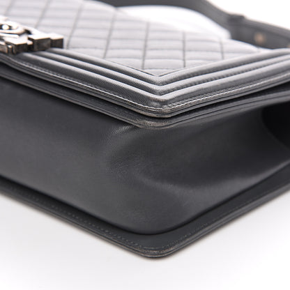 Chanel Lambskin Quilted New Medium Boy Flap Grey 13 of 16