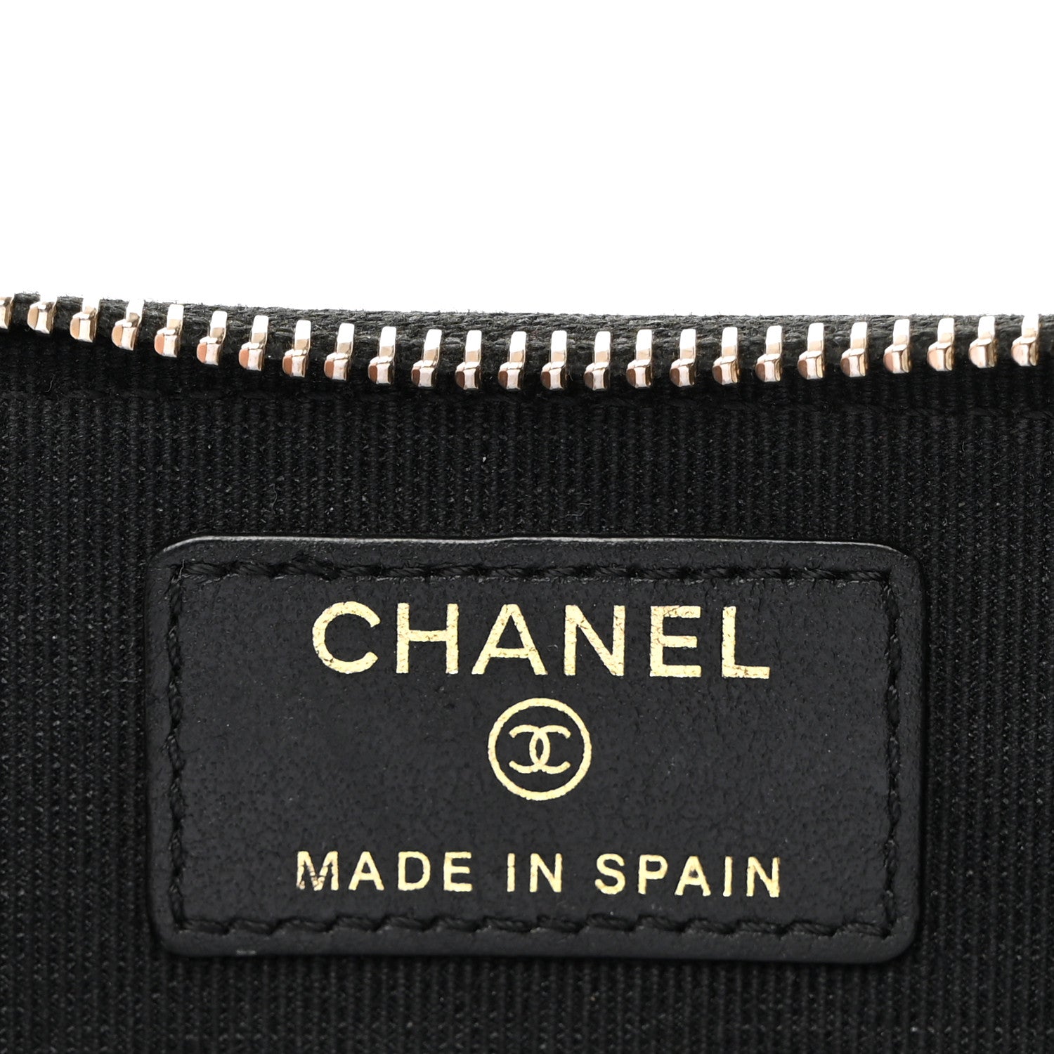 Chanel Caviar Quilted Crystal Zip Card Holder Wallet Black 6 of 8