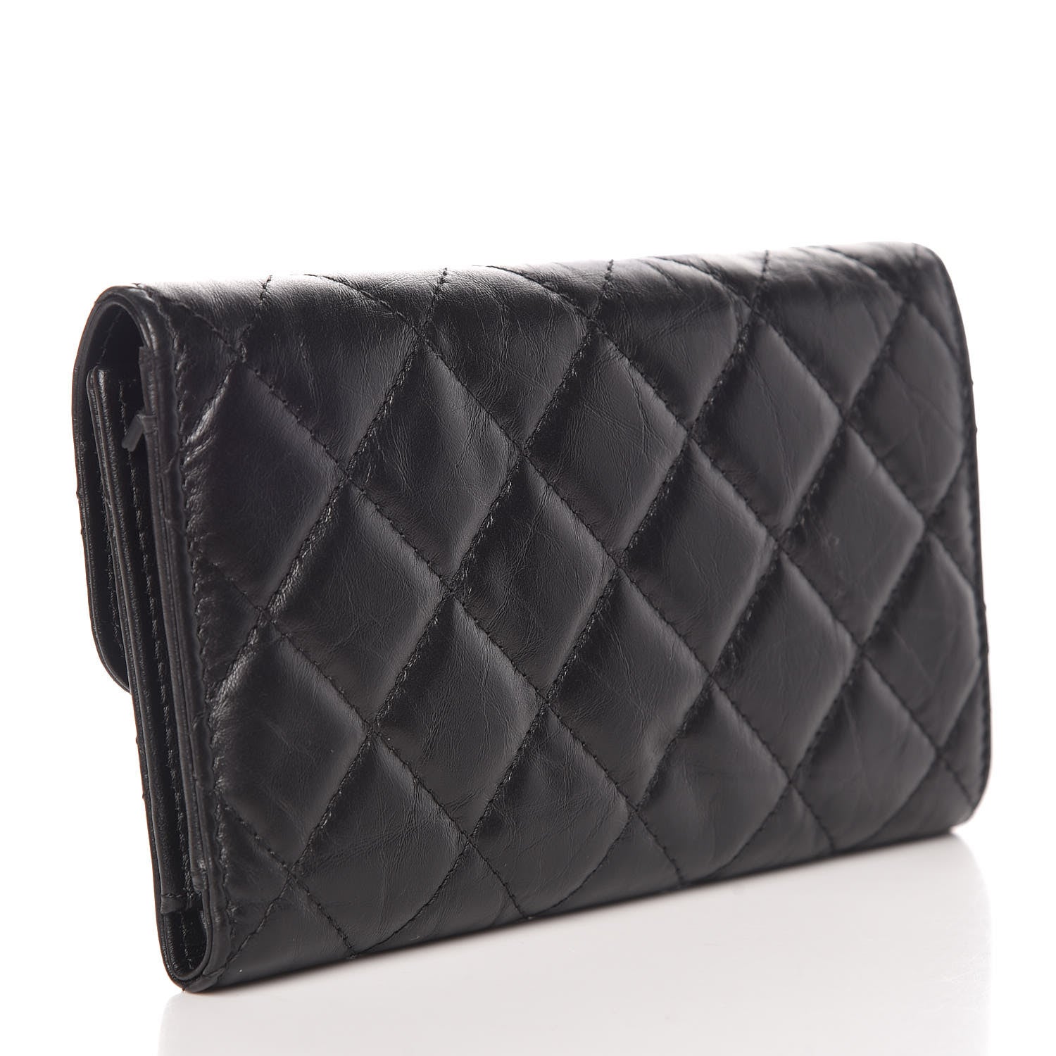 Chanel Aged Calfskin Quilted Reissue Medium Flap Wallet So Black 3 of 9