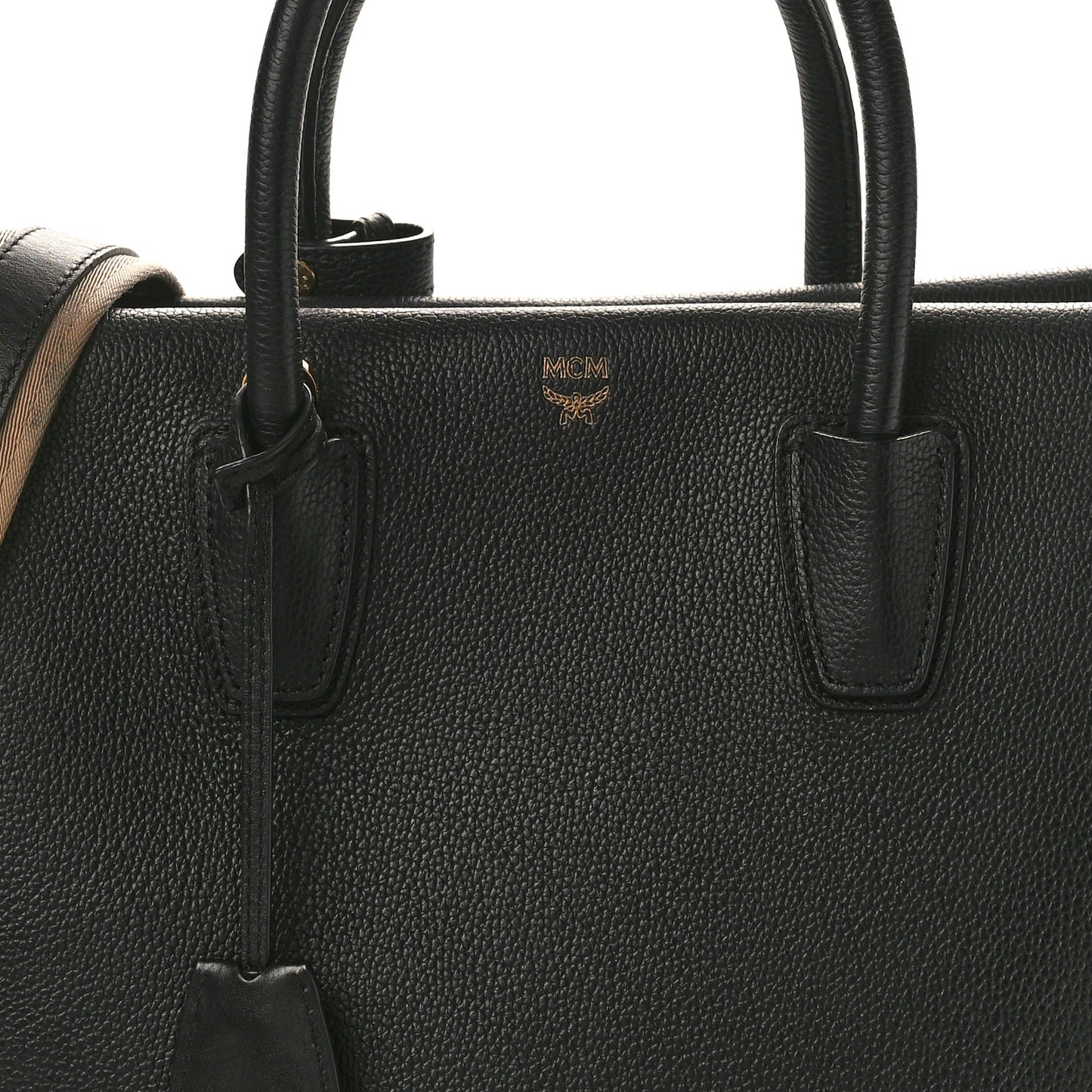 Grained Calfskin Large Milla Tote Black