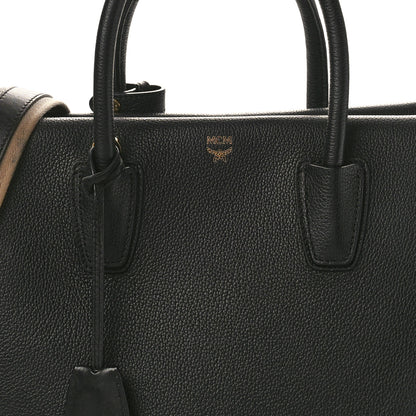 MCM Grained Calfskin Large Milla Tote Black 7 of 16