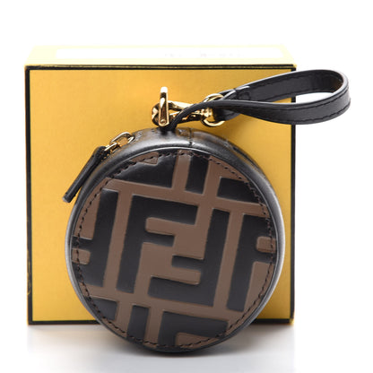 Fendi Calfskin FF 1974 Embossed Help Bag Charm Maya Black 7 of 7